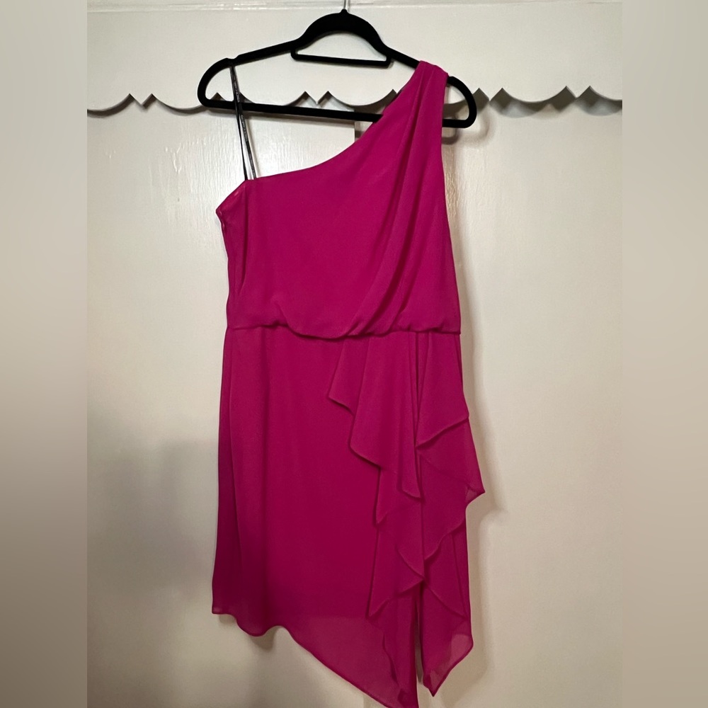 Vince Camino One Shoulder Chiffon Pink Dress NWT - Size 12